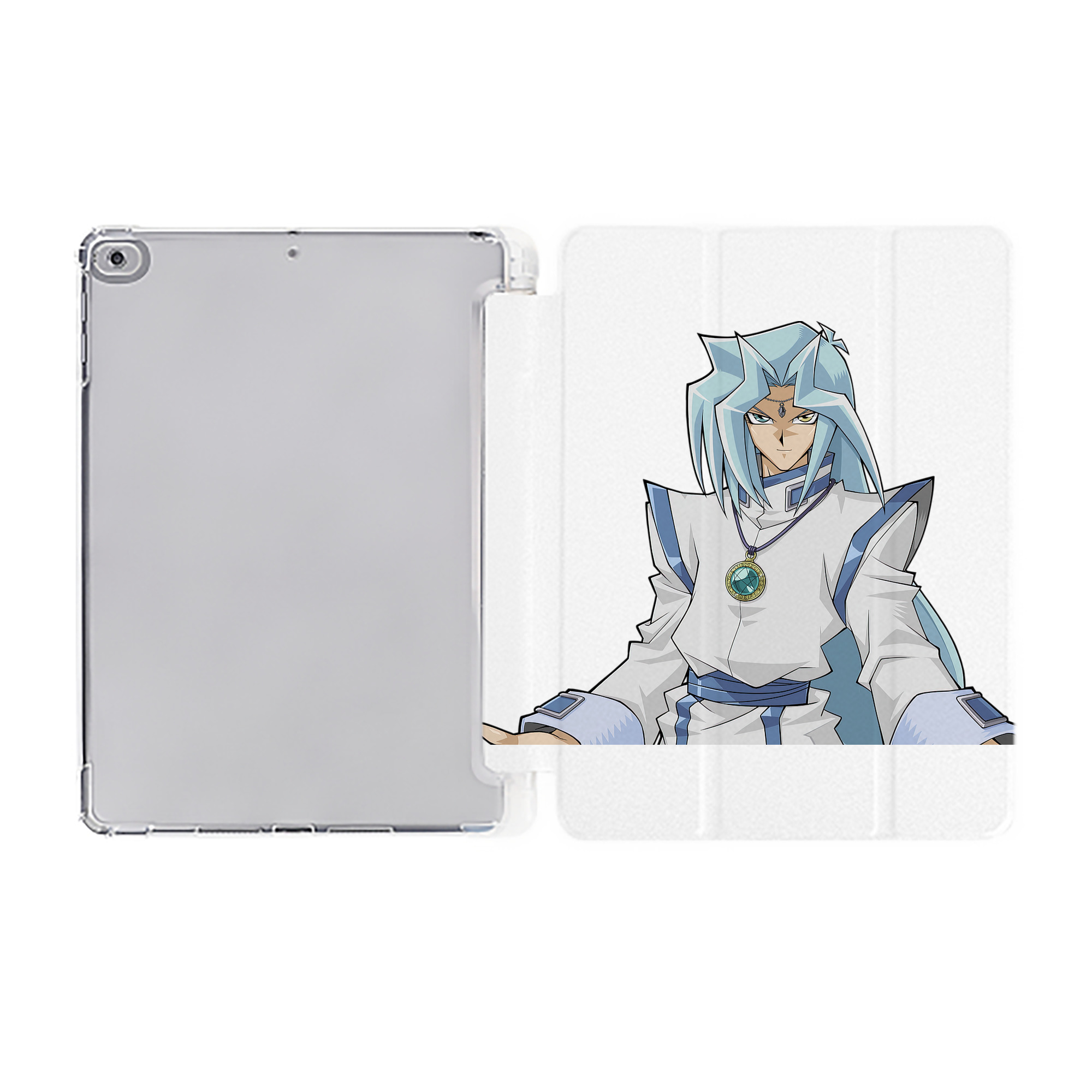 （画像用） 遊☆戯☆王 Yu-Gi-Oh! IPad ケース ペン収納付き 三つ折りスタンド PUレザー×シリコン 対応機種9.5/10.5/10.9インチ